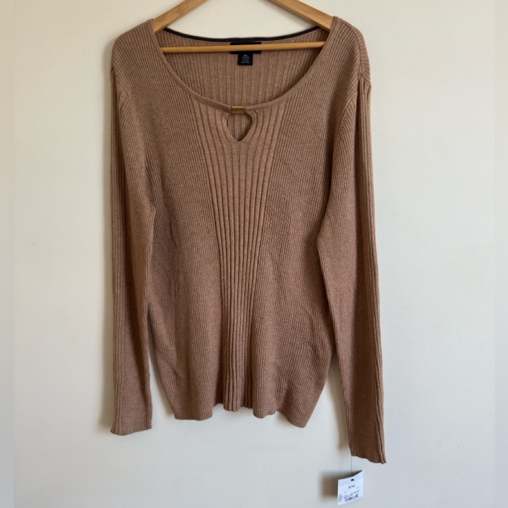 Liz Claiborne Women's Sweater Long Sleeve Pullover Key Hole Neckline Sz  XXL